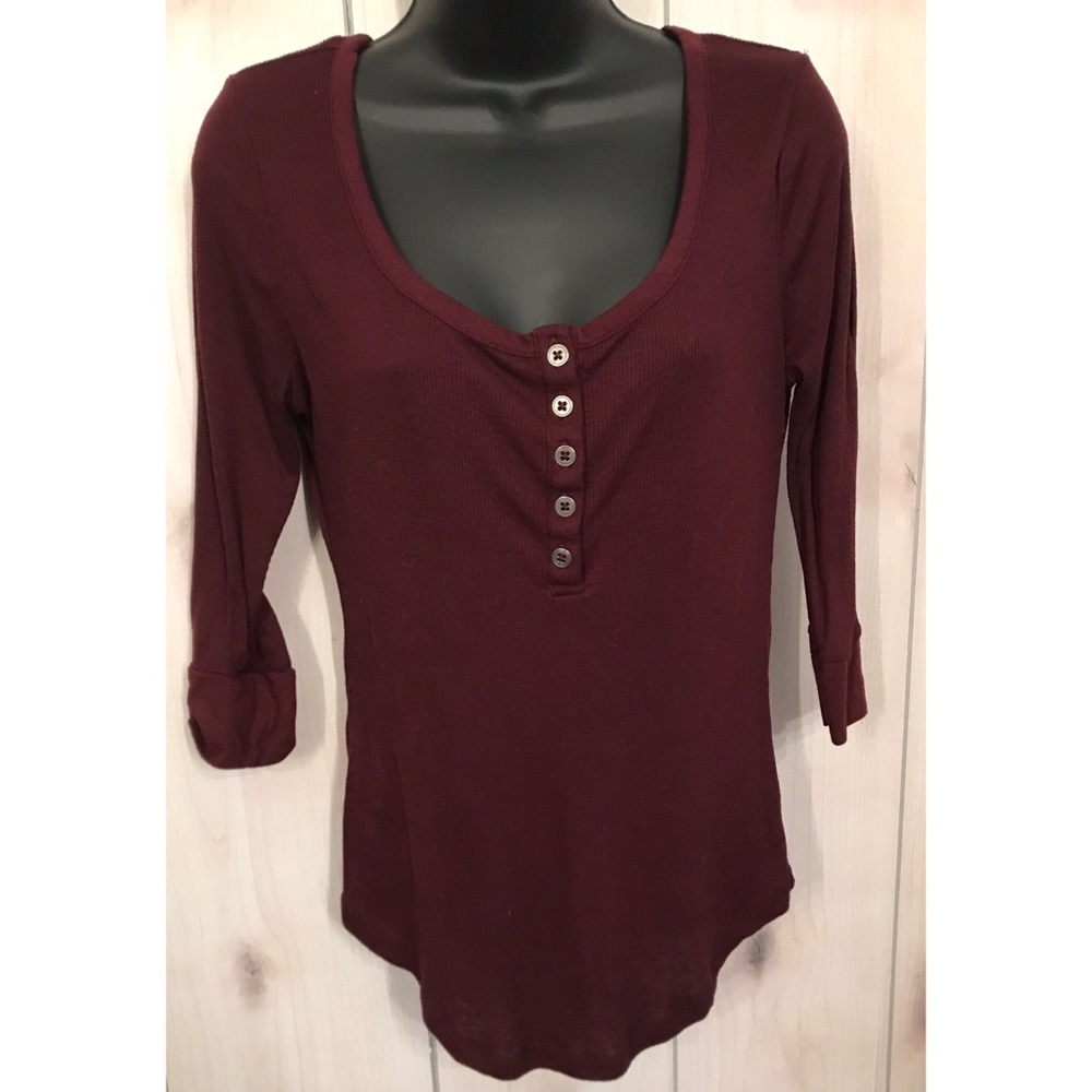 Maroon 3/4 sleeve
